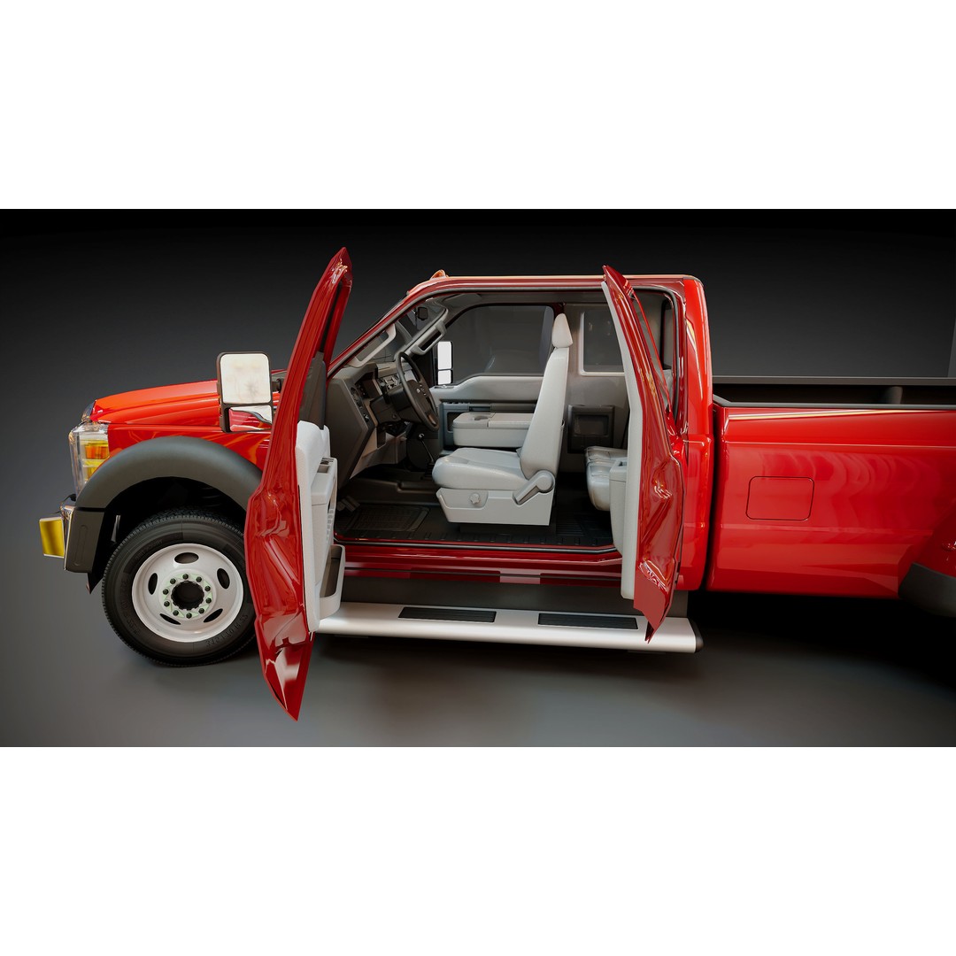 Extended Cab Truck 3D Model – Low Poly Game Asset, FBX & OBJ - View 18