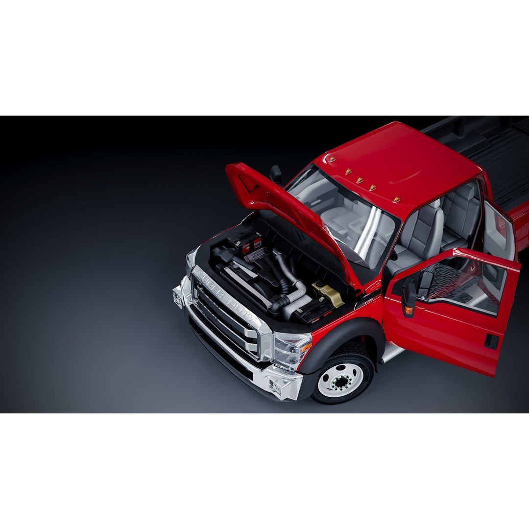 Extended Cab Truck 3D Model – Low Poly Game Asset, FBX & OBJ - View 25
