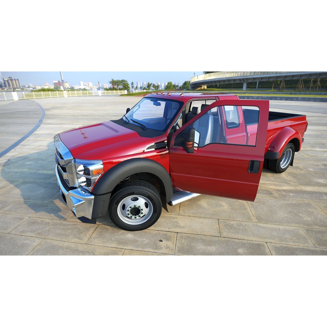 Extended Cab Truck 3D Model – Low Poly Game Asset, FBX & OBJ - View 28