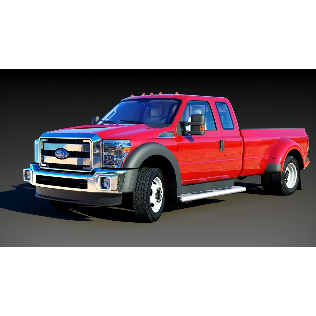 Extended Cab Truck 3D Model – Low Poly Game Asset, FBX & OBJ - View 3