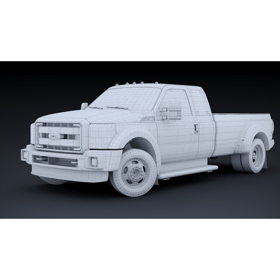 Extended Cab Truck 3D Model – Low Poly Game Asset, FBX & OBJ - View 30
