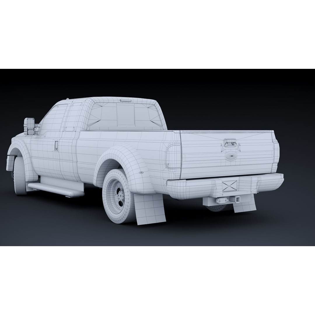 Extended Cab Truck 3D Model – Low Poly Game Asset, FBX & OBJ - View 31