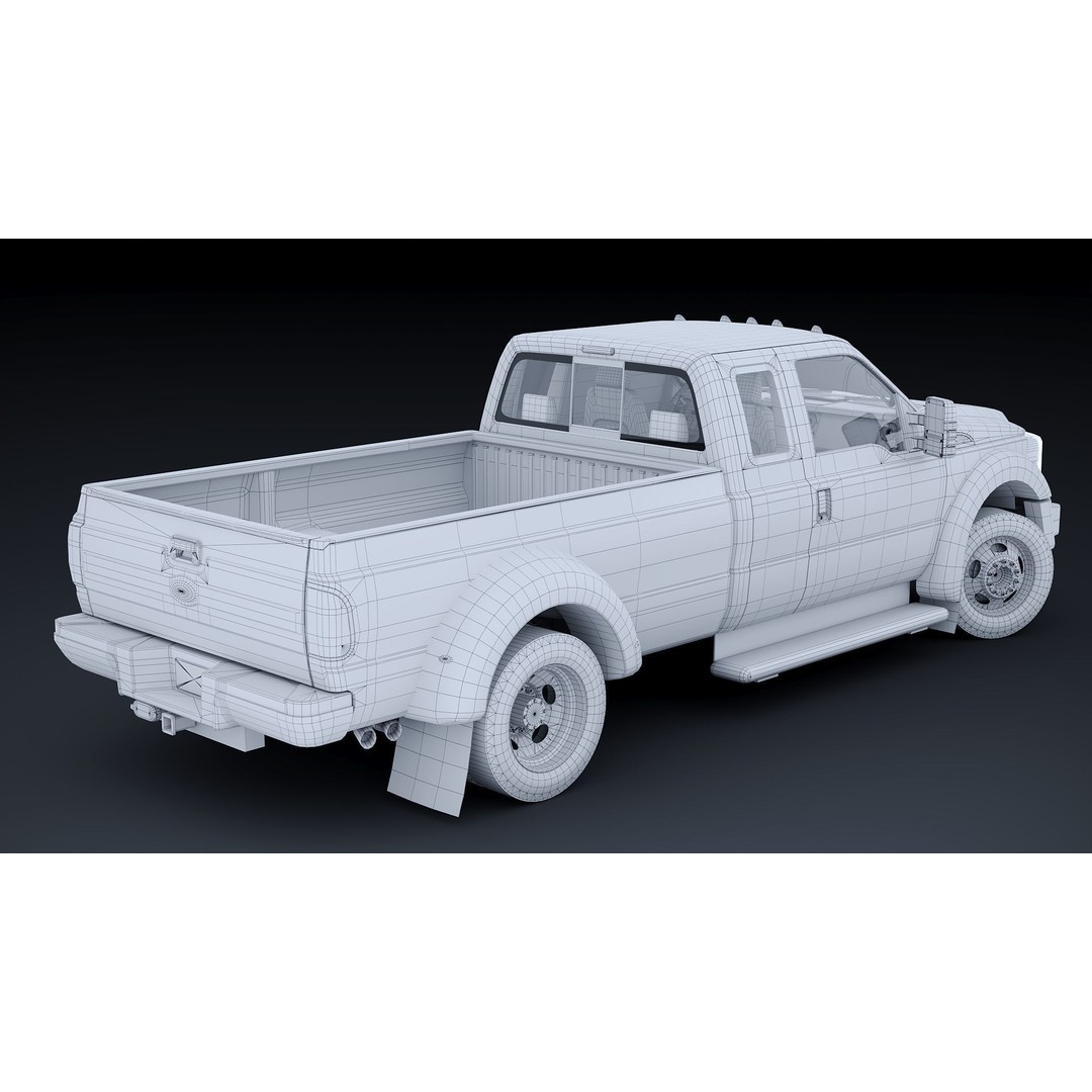 Extended Cab Truck 3D Model – Low Poly Game Asset, FBX & OBJ - View 32