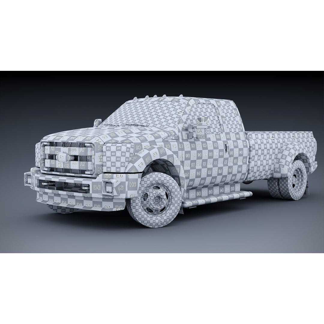 Extended Cab Truck 3D Model – Low Poly Game Asset, FBX & OBJ - View 38