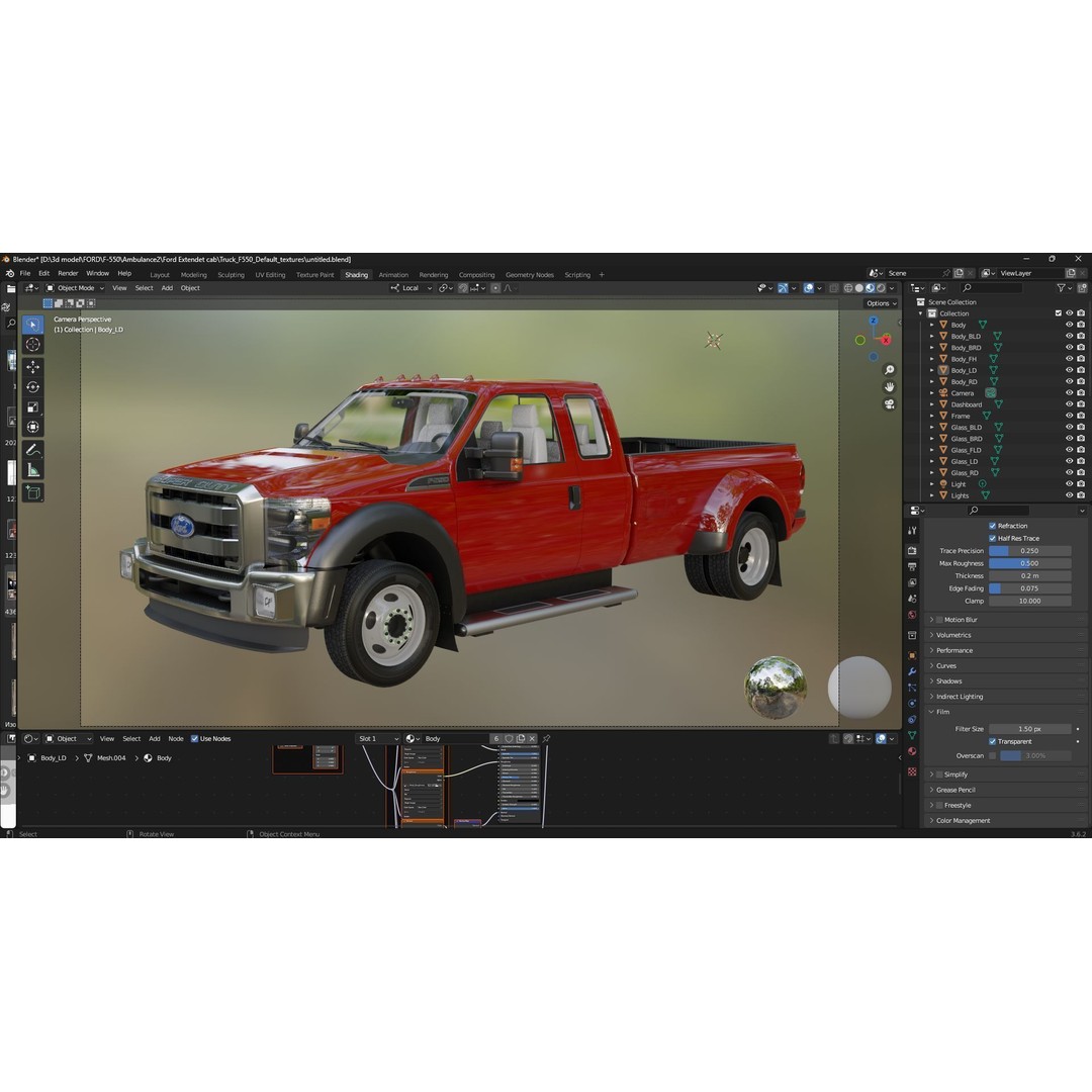 Extended Cab Truck 3D Model – Low Poly Game Asset, FBX & OBJ - View 40