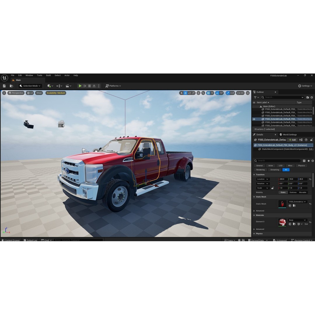 Extended Cab Truck 3D Model – Low Poly Game Asset, FBX & OBJ - View 41