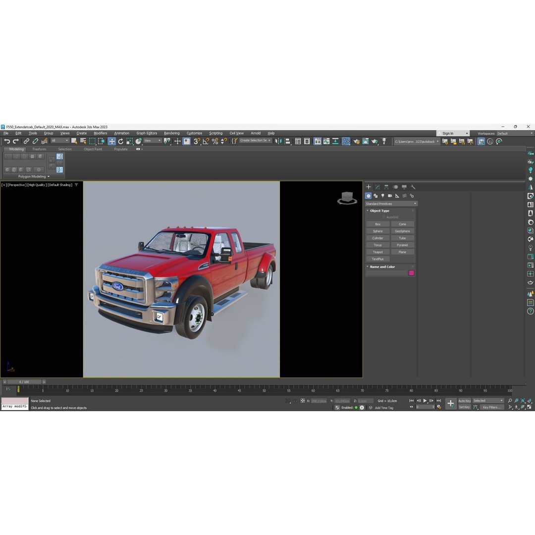 Extended Cab Truck 3D Model – Low Poly Game Asset, FBX & OBJ - View 42