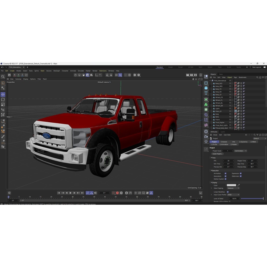 Extended Cab Truck 3D Model – Low Poly Game Asset, FBX & OBJ - View 43