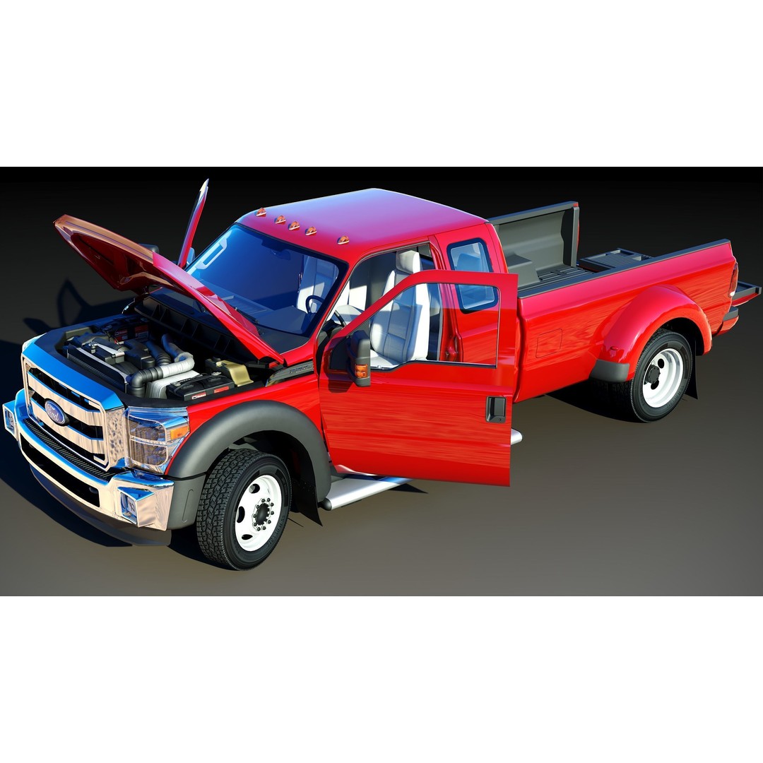 Extended Cab Truck 3D Model – Low Poly Game Asset, FBX & OBJ - View 6