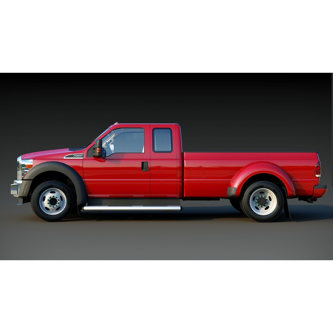 Extended Cab Truck 3D Model – Low Poly Game Asset, FBX & OBJ - View 7
