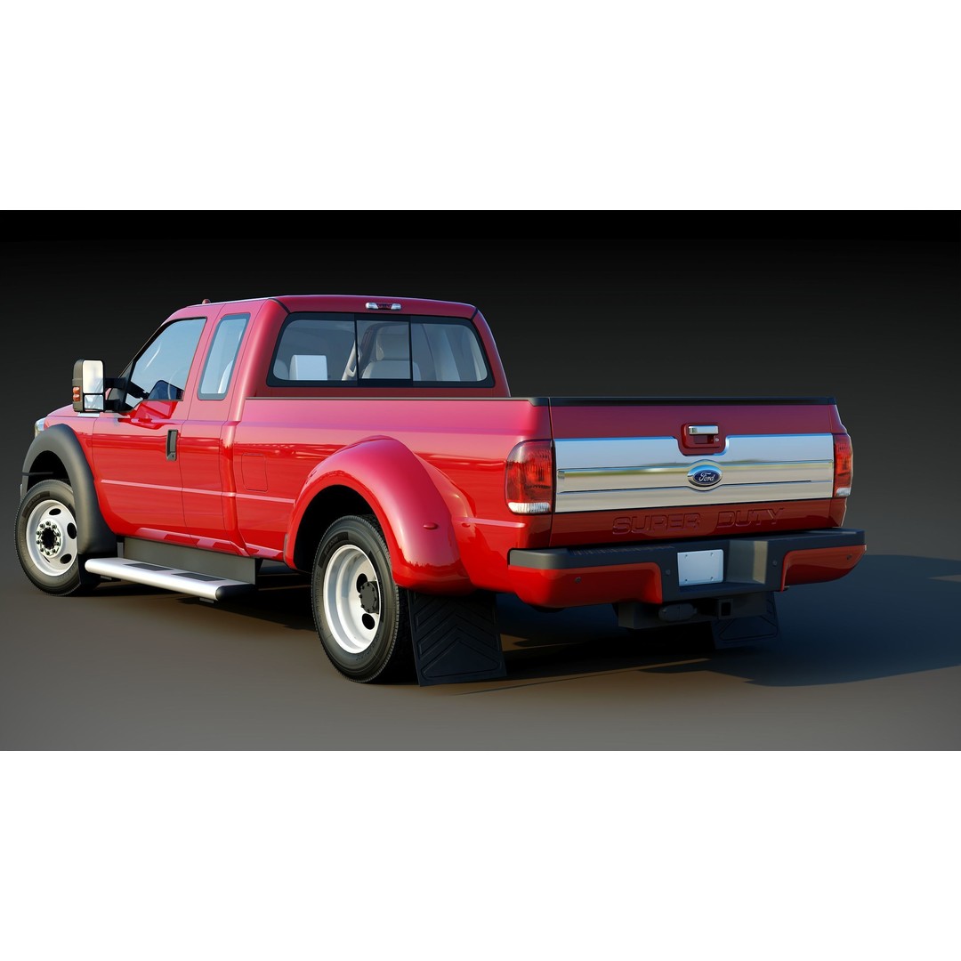 Extended Cab Truck 3D Model – Low Poly Game Asset, FBX & OBJ - View 8