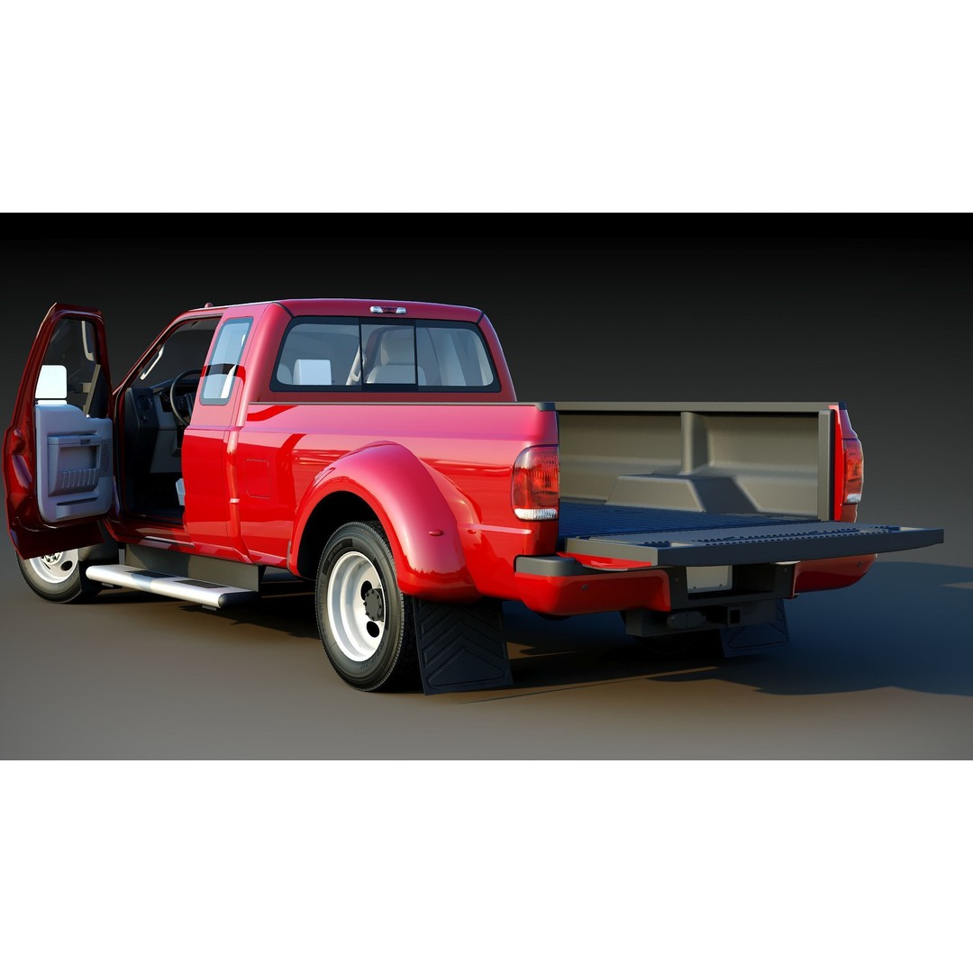 Extended Cab Truck 3D Model – Low Poly Game Asset, FBX & OBJ - View 9