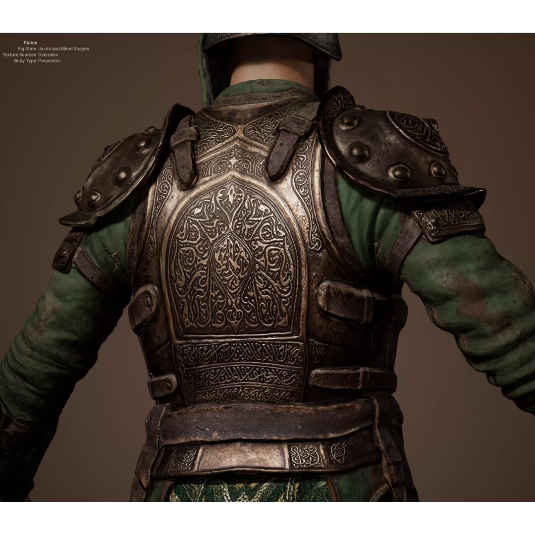 Desert Guard Armor 3D Model – Medieval Fantasy Outfit, FBX