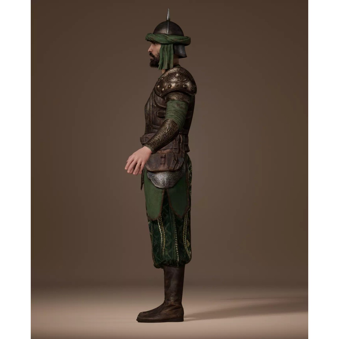 Desert Guard Armor 3D Model – Medieval Fantasy Outfit, FBX - View 14