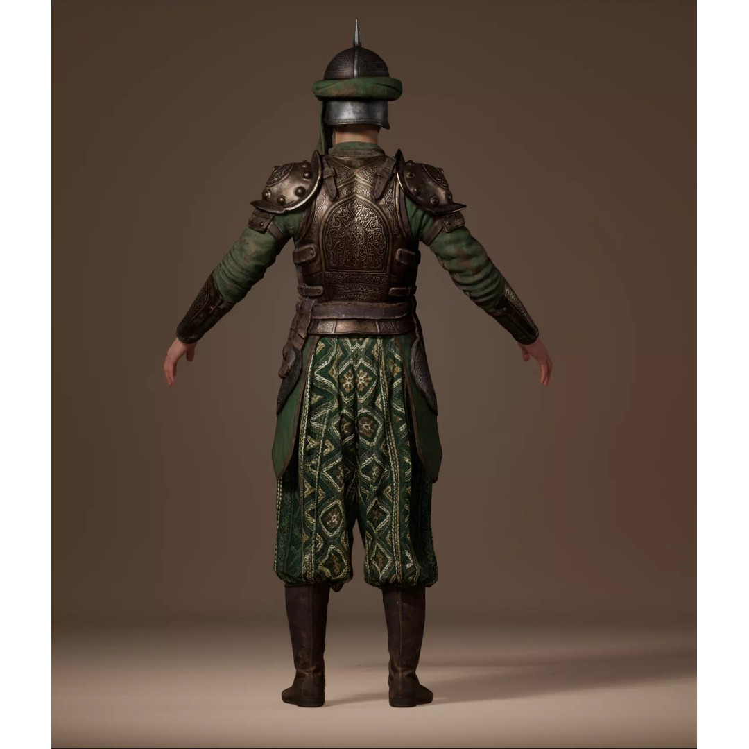 Desert Guard Armor 3D Model – Medieval Fantasy Outfit, FBX - View 9