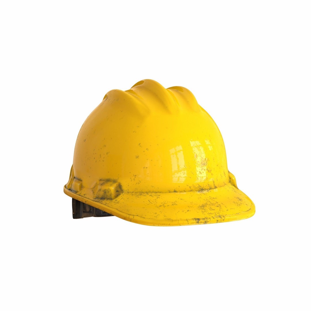 Safety Worker Helmet 3D Model – Low Poly PBR Asset, FBX, OBJ - View 3