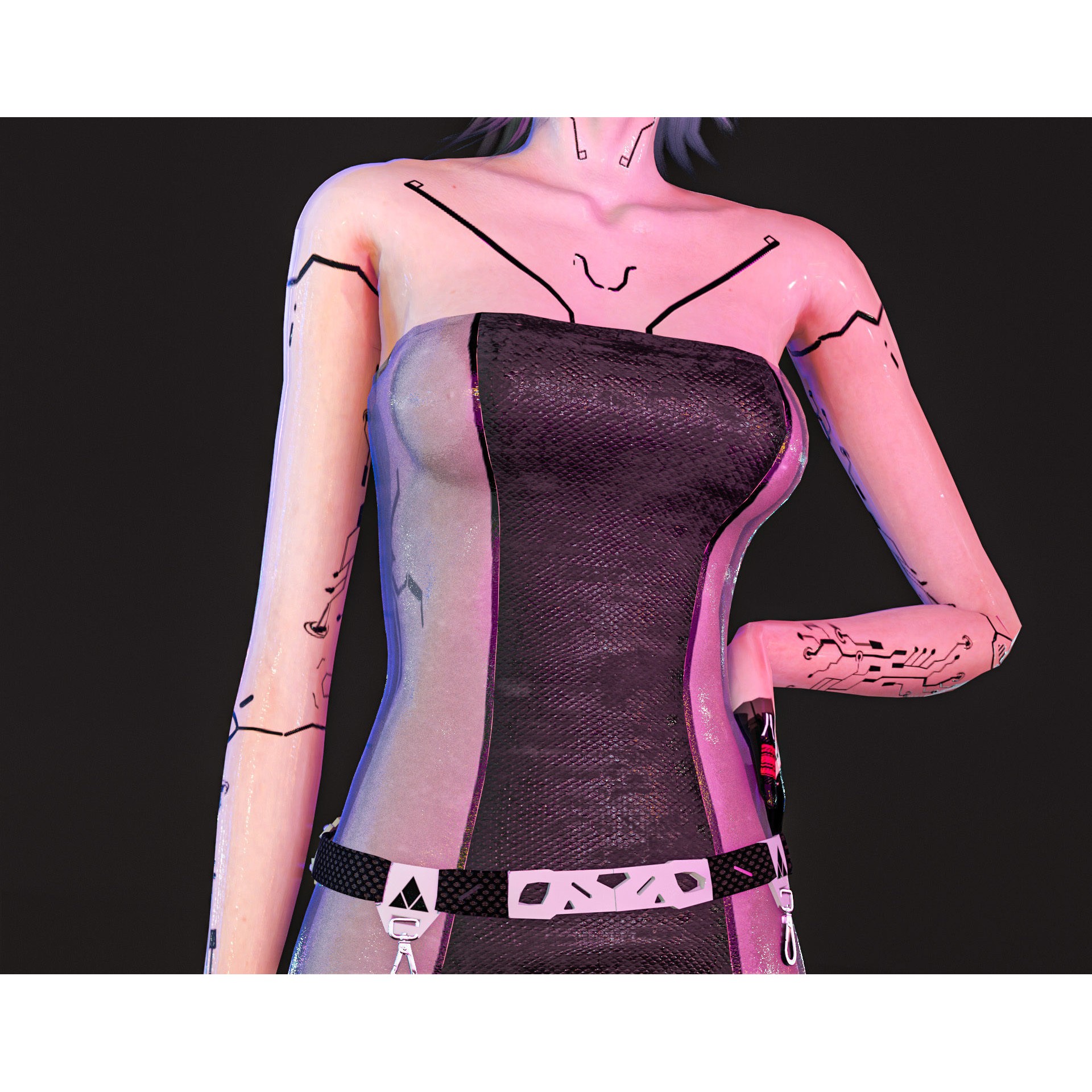 Cyberpunk Girl - Low-Poly Game-Ready 3D Model