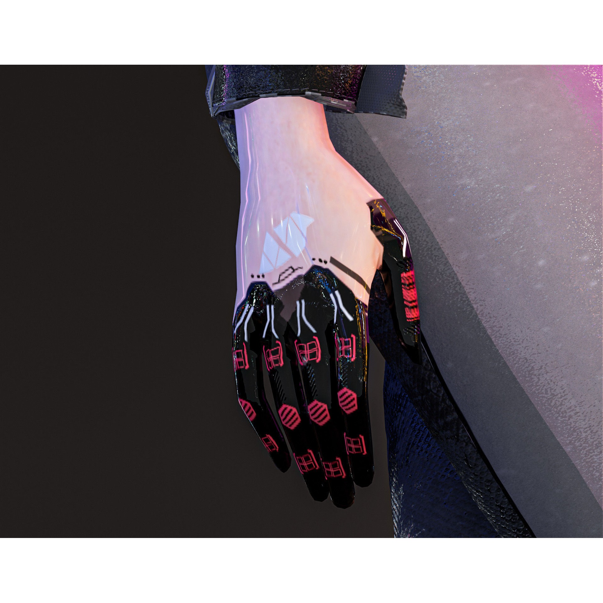 Cyberpunk Girl - Low-Poly Game-Ready 3D Model - View 7