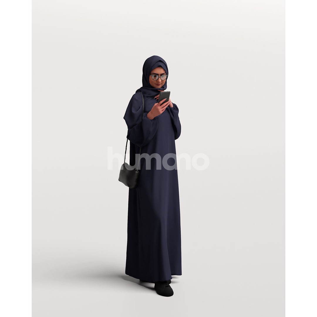 Arab Woman 3D Model – Realistic Character in Abaya, PBR Textures - View 12