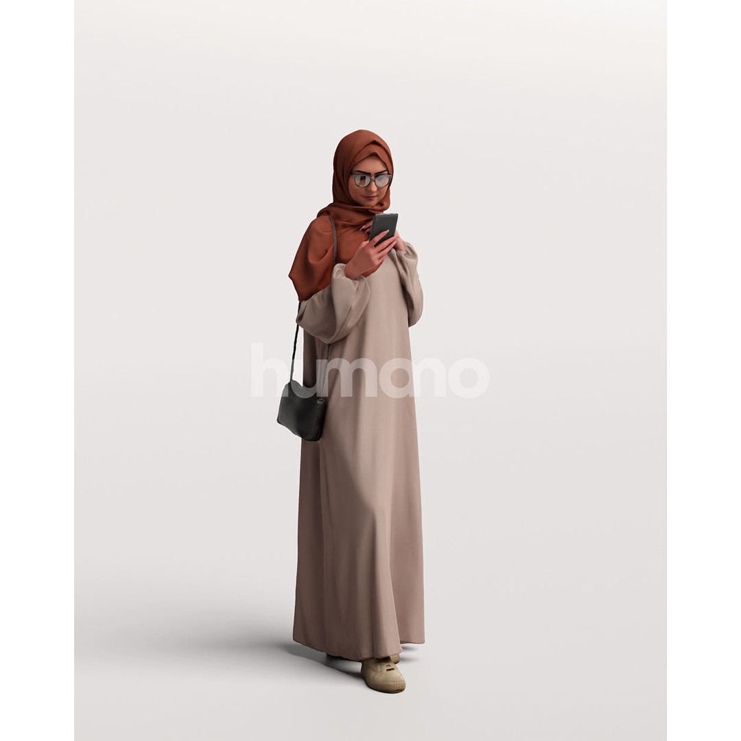 Arab Woman 3D Model – Realistic Character in Abaya, PBR Textures - View 13