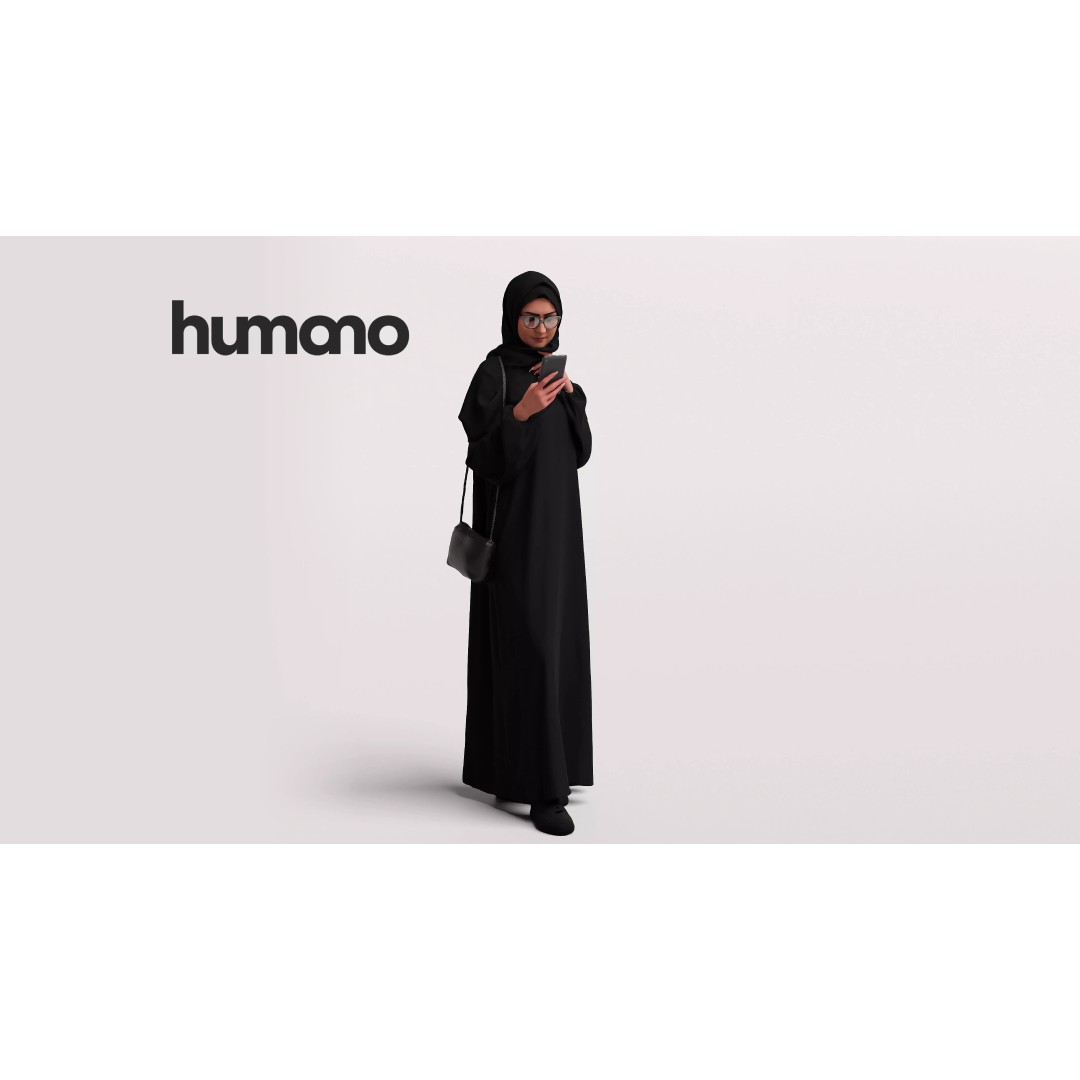 Arab Woman 3D Model – Realistic Character in Abaya, PBR Textures - View 2