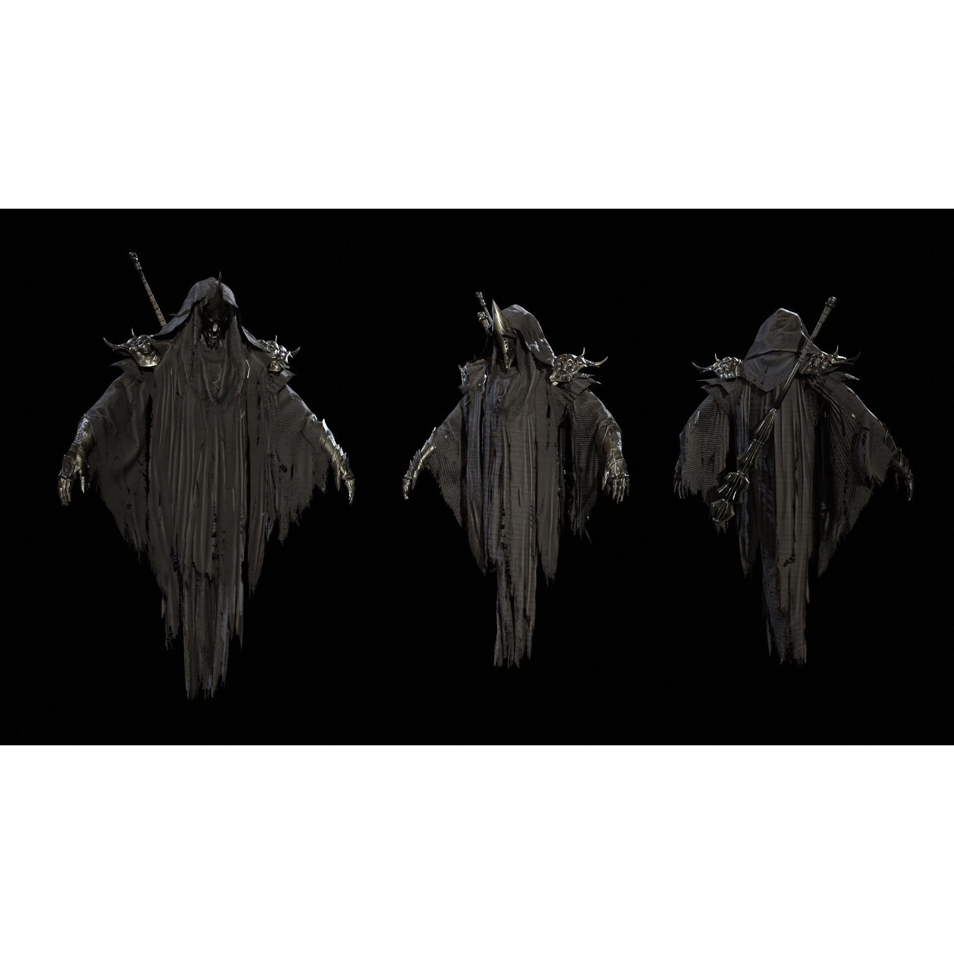 Ripper Ghost - Low-Poly Game-Ready 3D Model - View 9