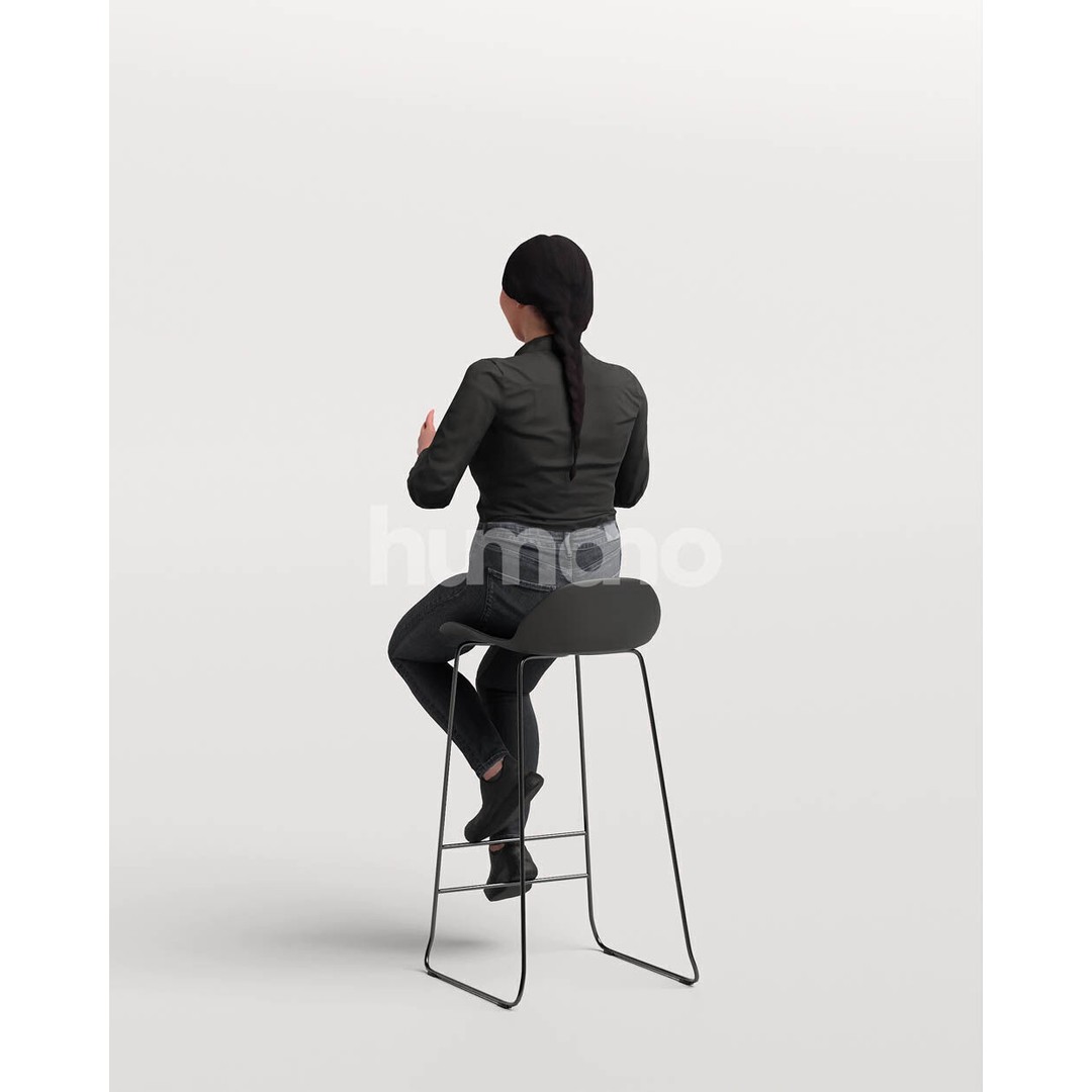 Humano Asian Woman 3D Model – Realistic Posed Character, FBX, Blender - View 8