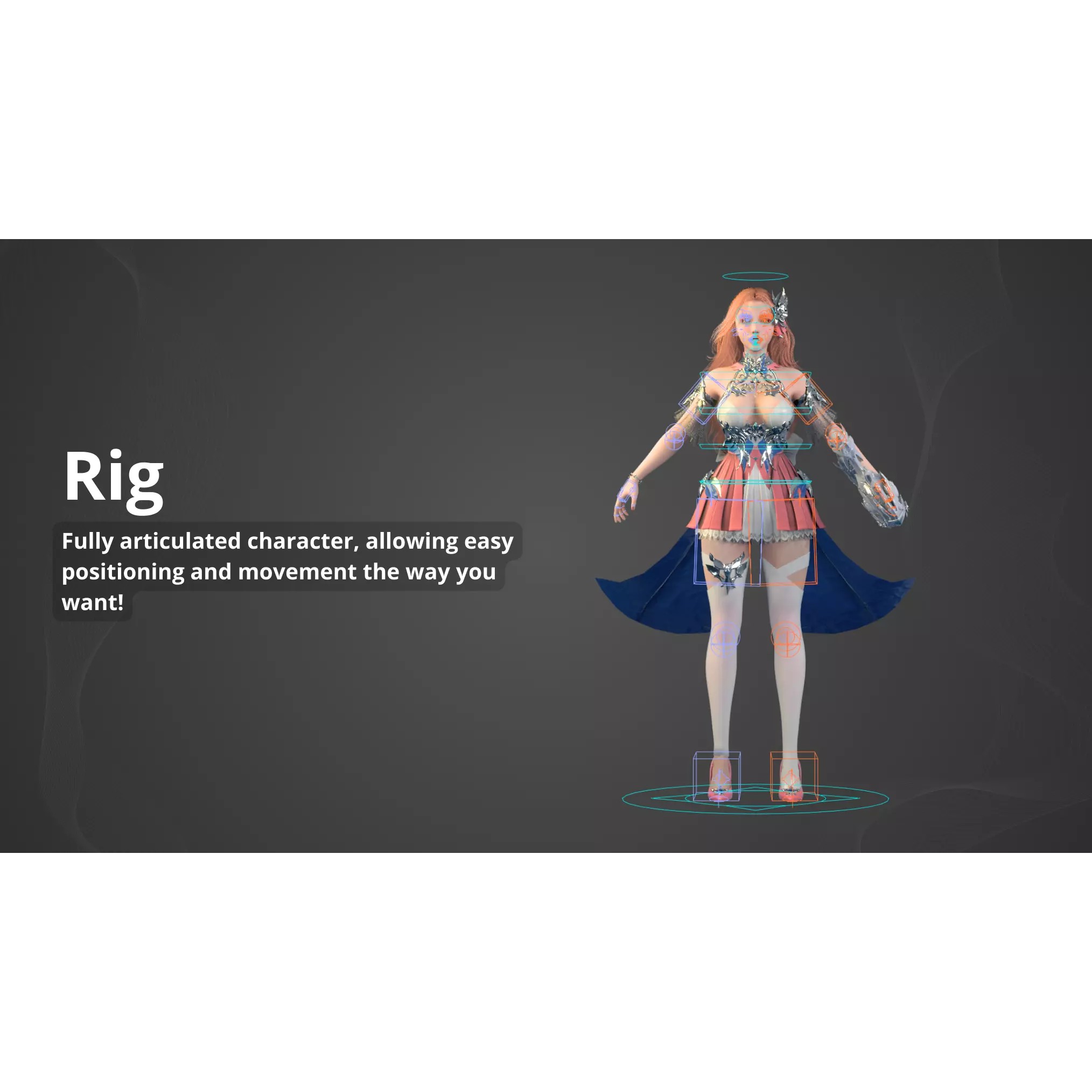 Forest Lyrist Woman - Low-Poly Game-Ready 3D Model - View 8