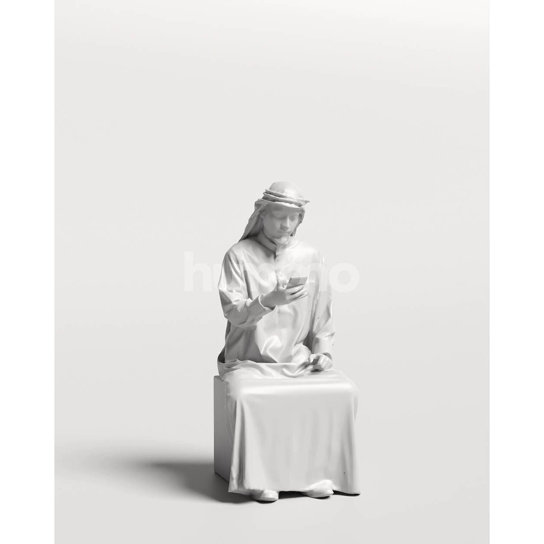 Arab Man in Thobe 3D Model – Realistic PBR Character Asset, FBX - View 4