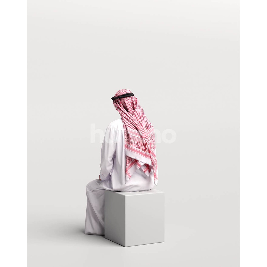 Arab Man in Thobe 3D Model – Realistic PBR Character Asset, FBX - View 8