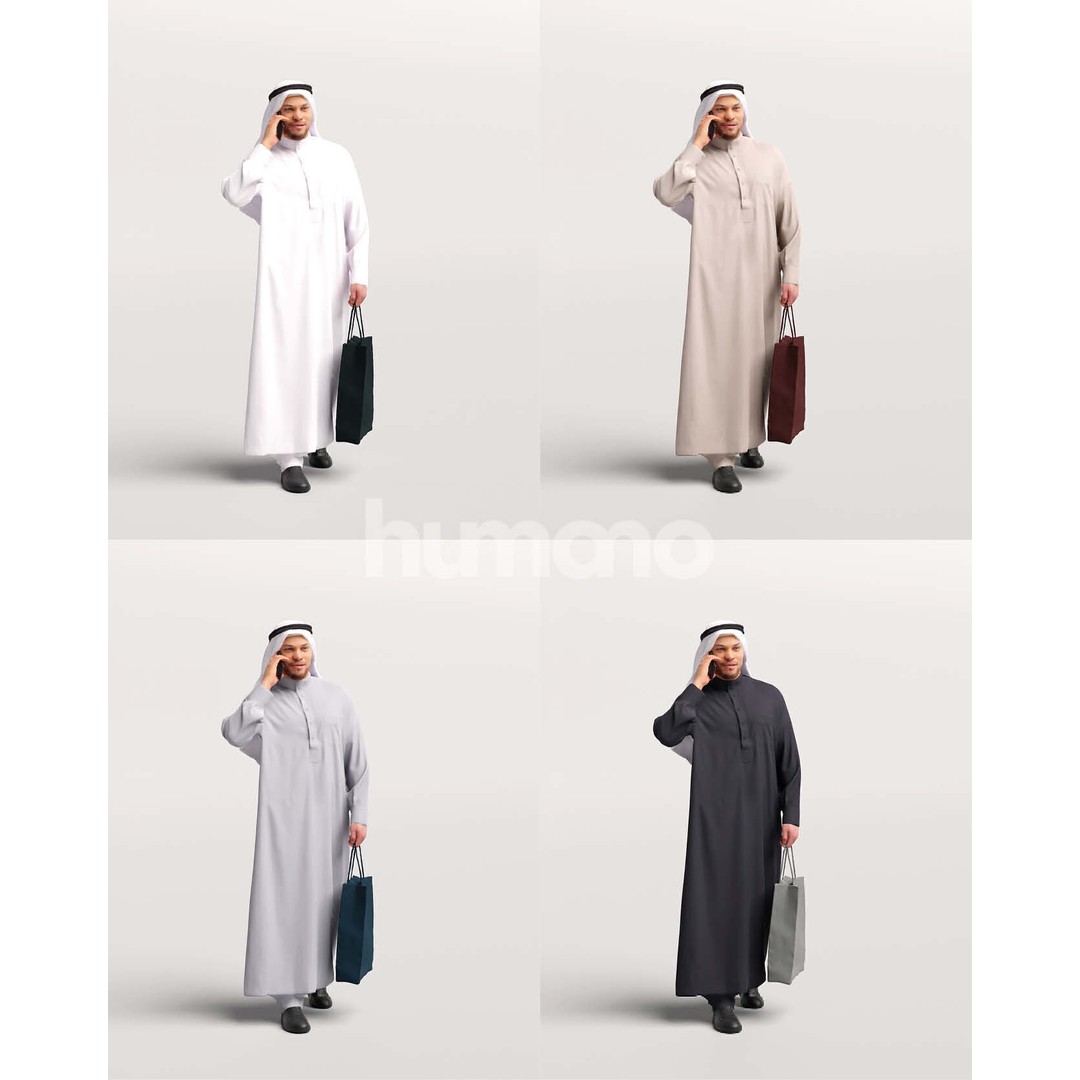 Arab Man 3D Model – Realistic Character, PBR Textures, FBX - View 3
