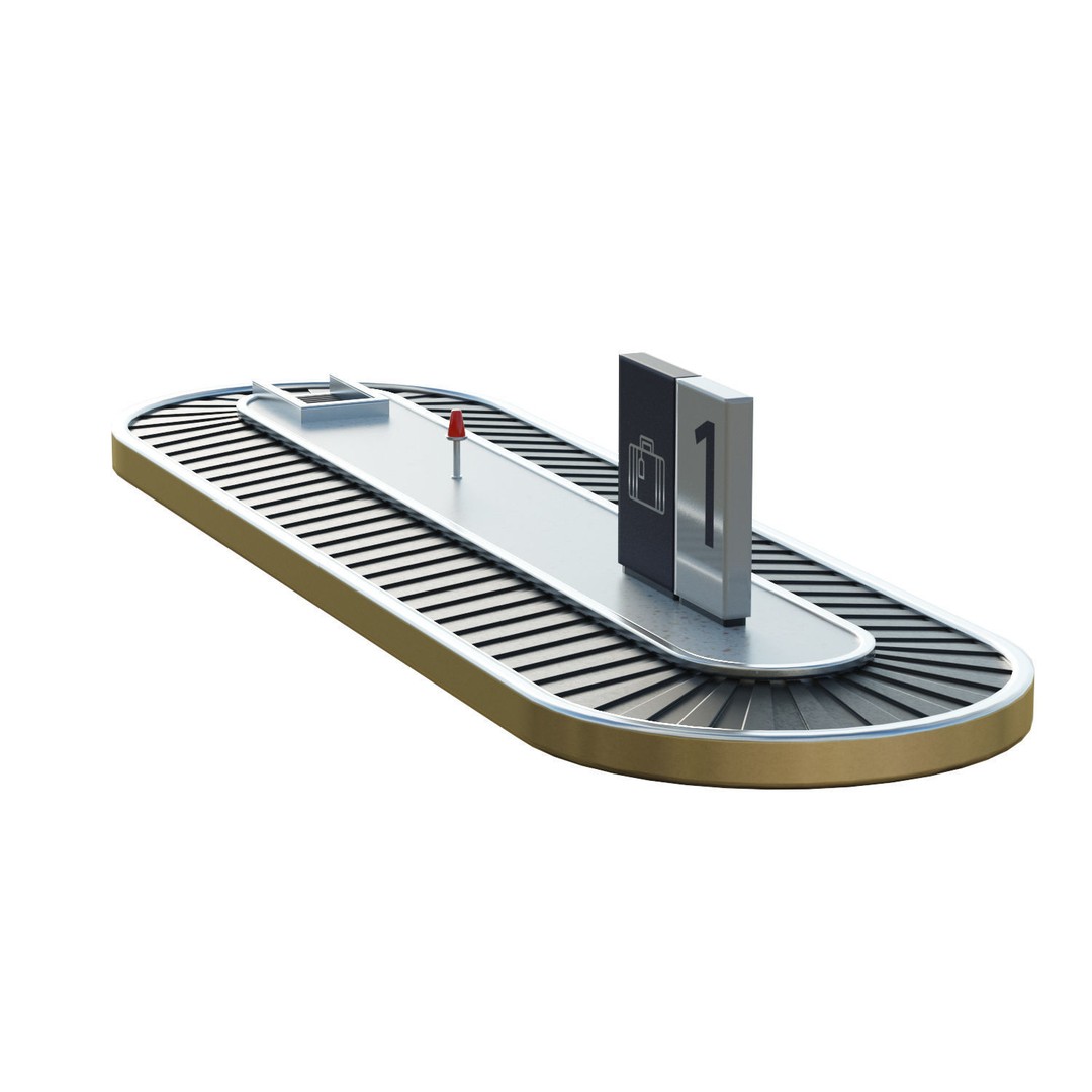 Baggage Carousel 3D Model – Low Poly Game Asset, FBX, PBR - View 12