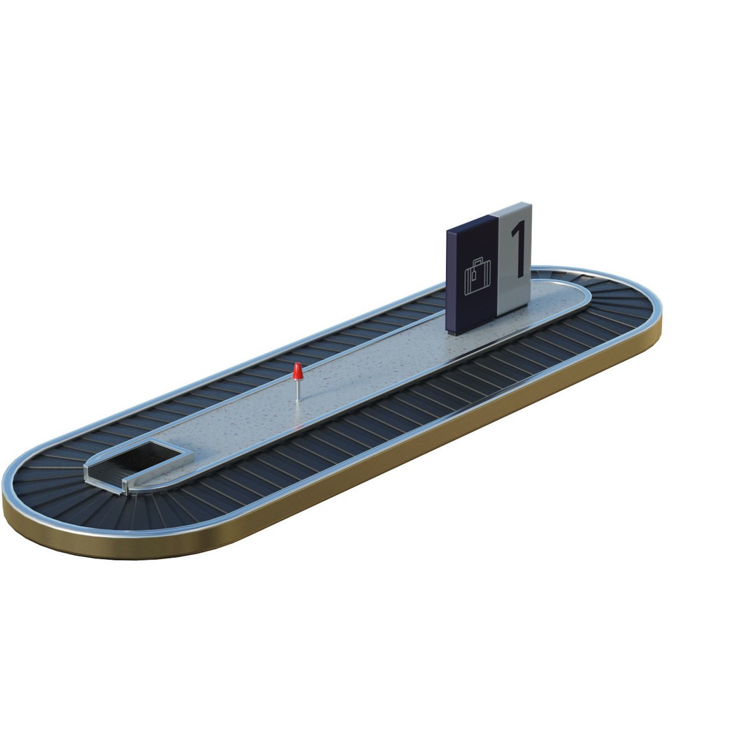 Baggage Carousel 3D Model – Low Poly Game Asset, FBX, PBR - View 4