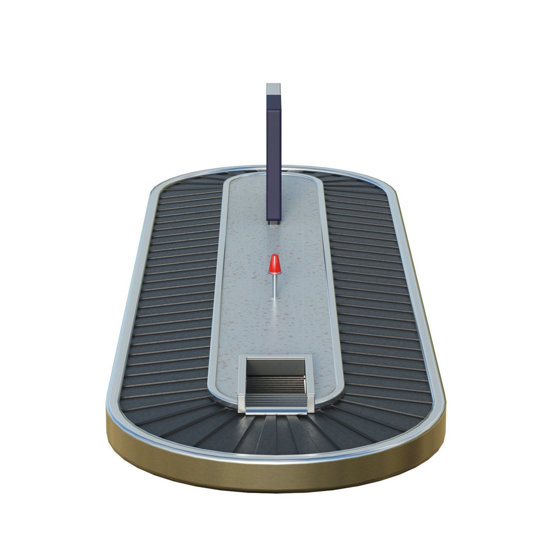 Baggage Carousel 3D Model – Low Poly Game Asset, FBX, PBR - View 5