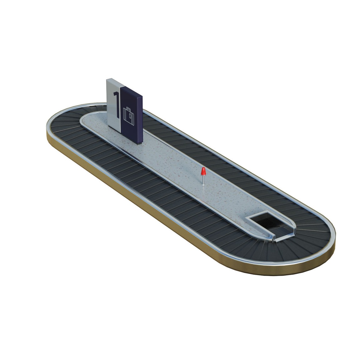 Baggage Carousel 3D Model – Low Poly Game Asset, FBX, PBR - View 6