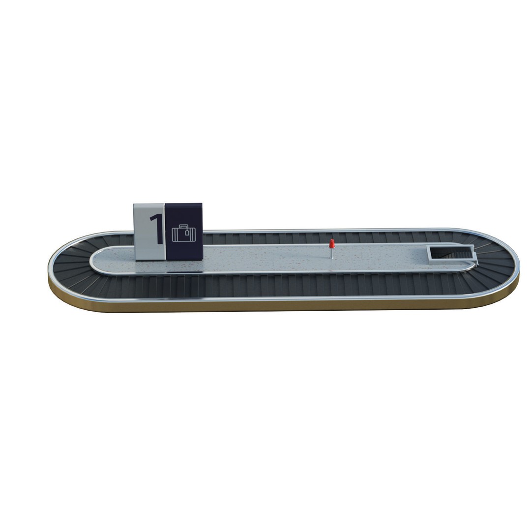Baggage Carousel 3D Model – Low Poly Game Asset, FBX, PBR - View 7