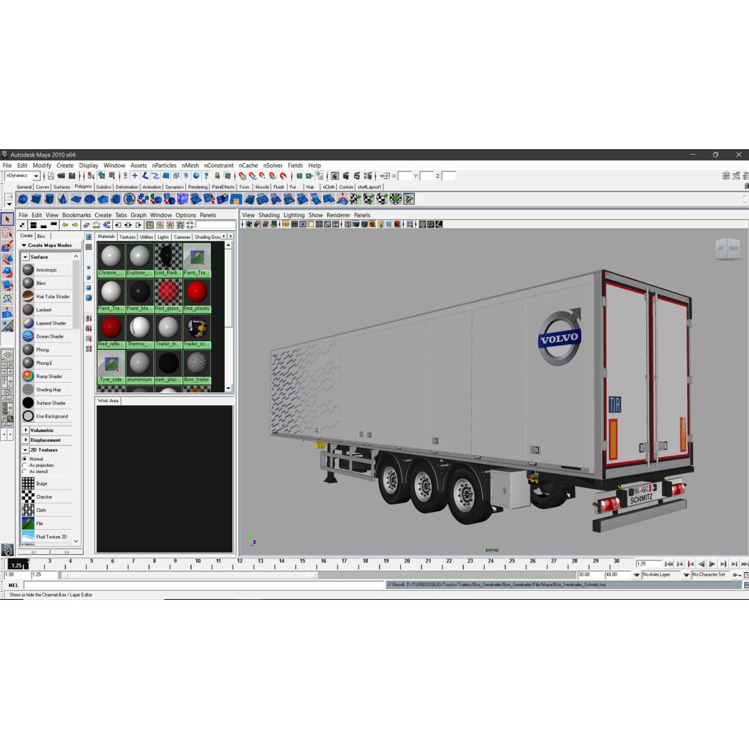 Box Semi Trailer 3D Model – Realistic Cargo Vehicle, FBX & OBJ Formats