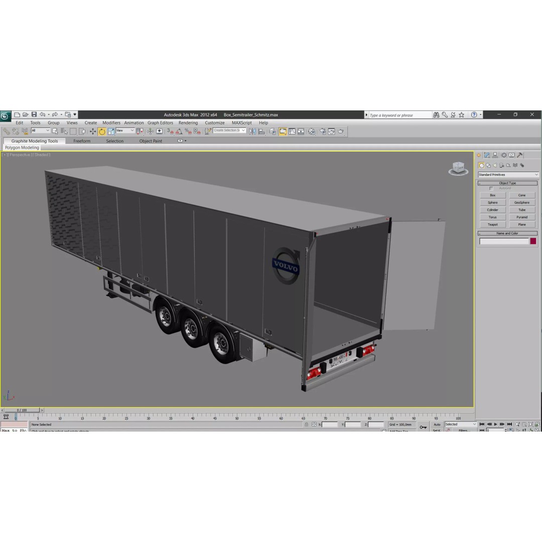 Box Semi Trailer 3D Model – Realistic Cargo Vehicle, FBX & OBJ Formats - View 14