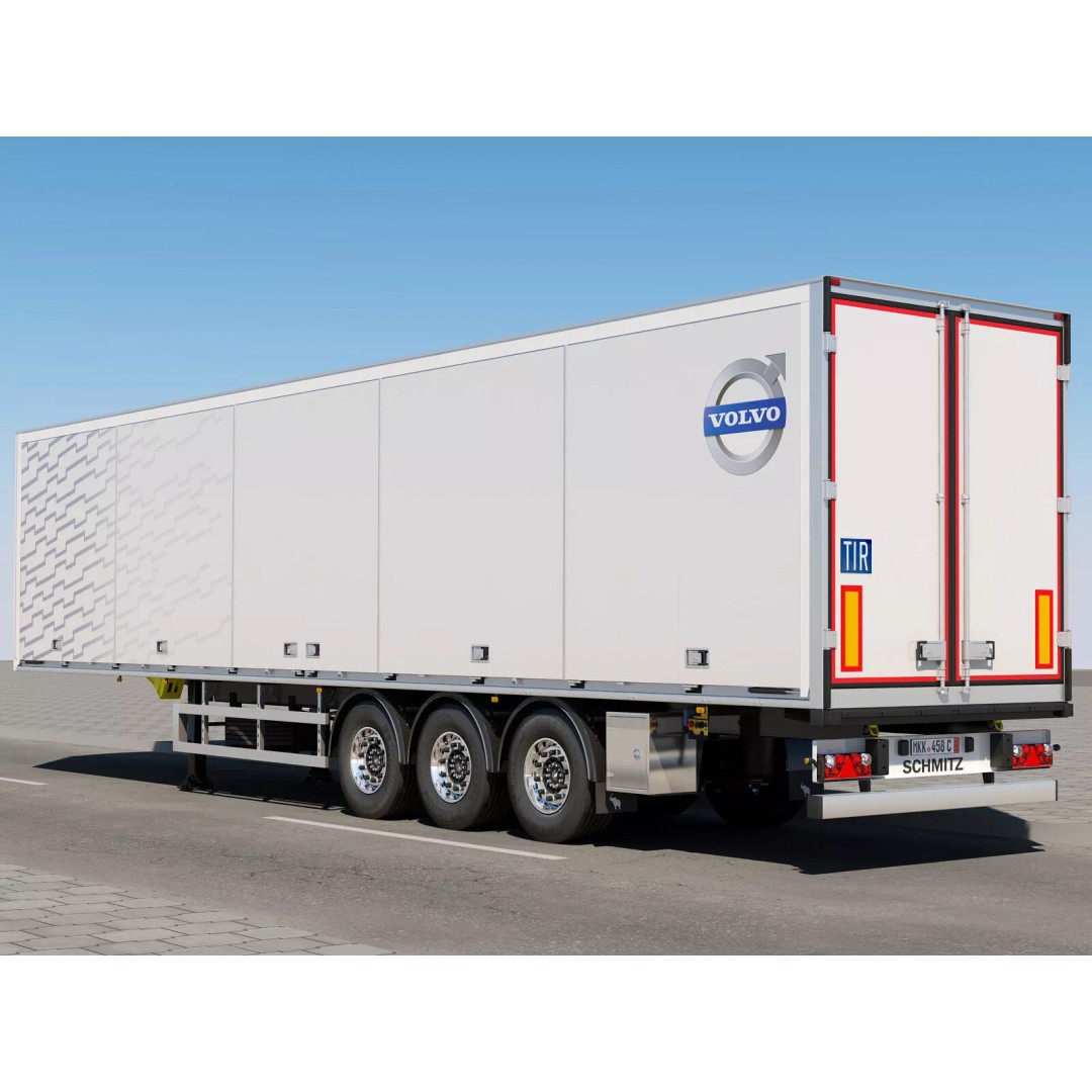 Box Semi Trailer 3D Model – Realistic Cargo Vehicle, FBX & OBJ Formats - View 2