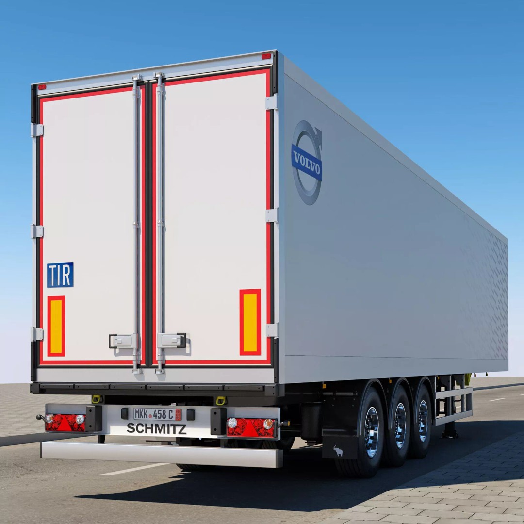 Box Semi Trailer 3D Model – Realistic Cargo Vehicle, FBX & OBJ Formats - View 6