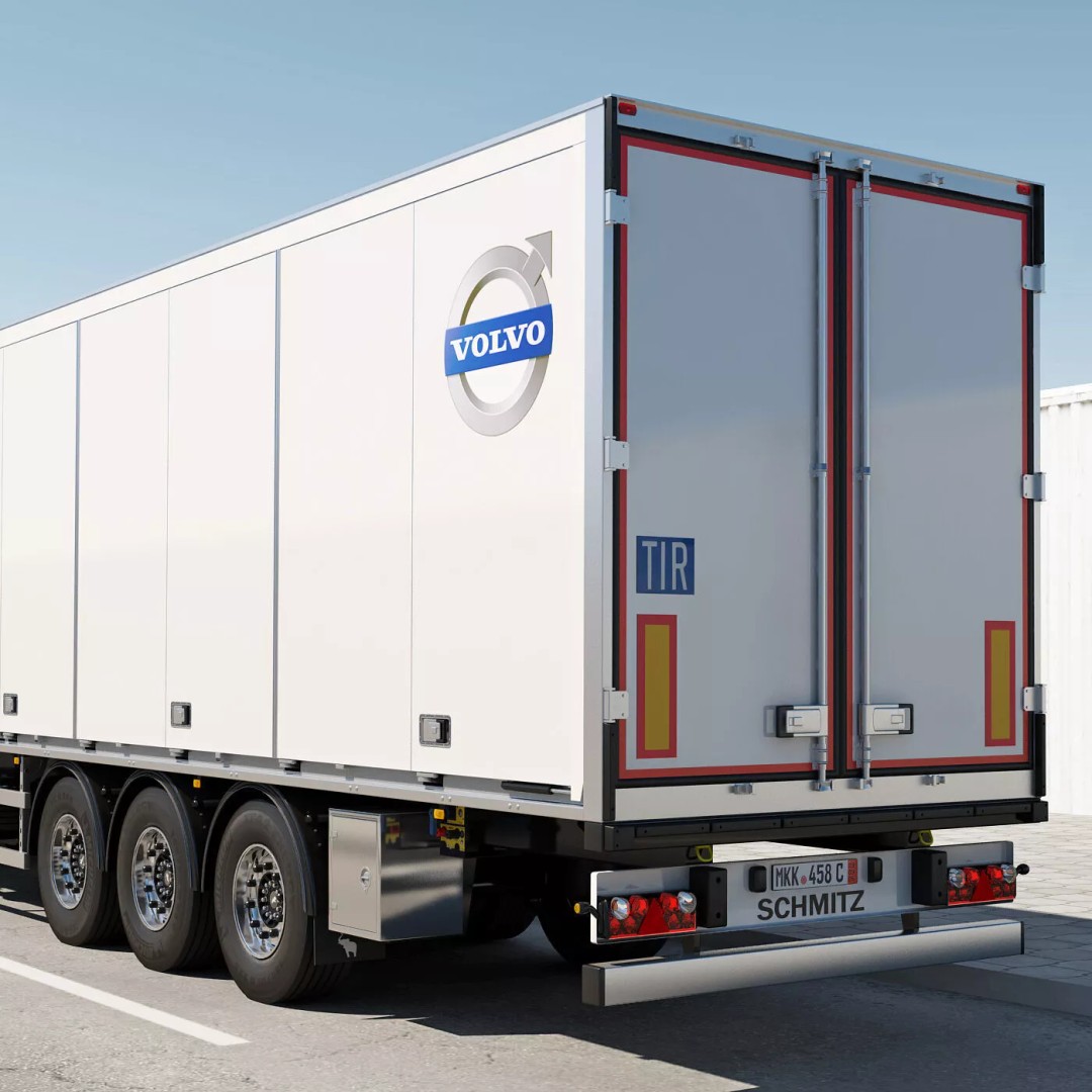 Box Semi Trailer 3D Model – Realistic Cargo Vehicle, FBX & OBJ Formats - View 7