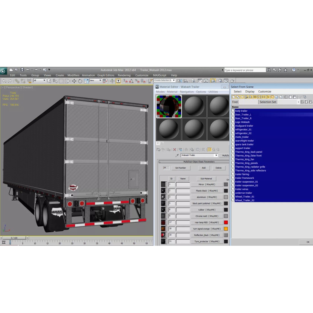 American Aero Trailer 3D Model – High Poly Vehicle Asset, FBX, OBJ