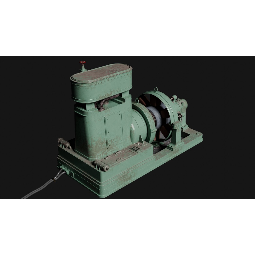 Old Electric Power Generator 3D Model – Modular Low Poly Game Asset, FBX - View 5
