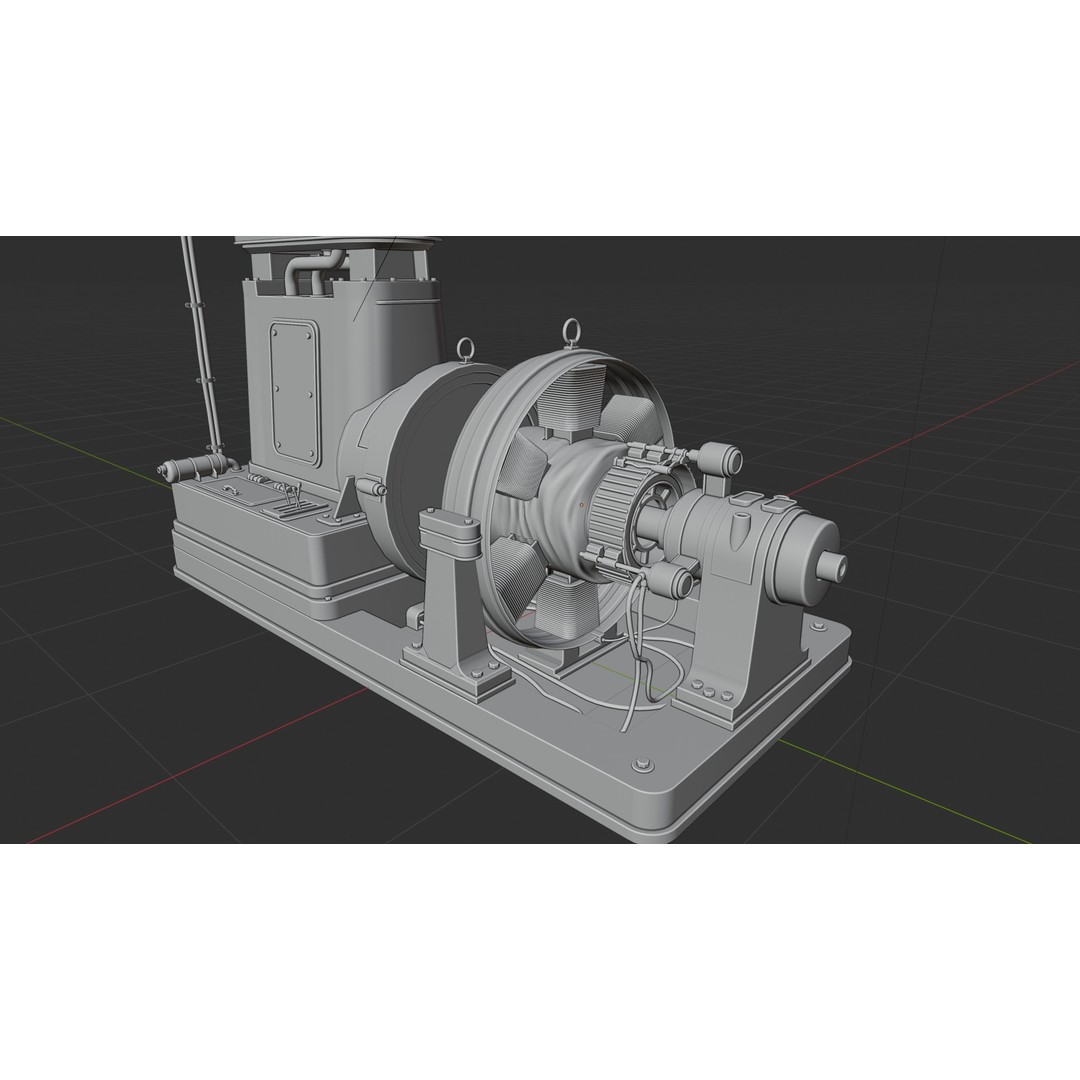 Old Electric Power Generator 3D Model – Modular Low Poly Game Asset, FBX - View 6
