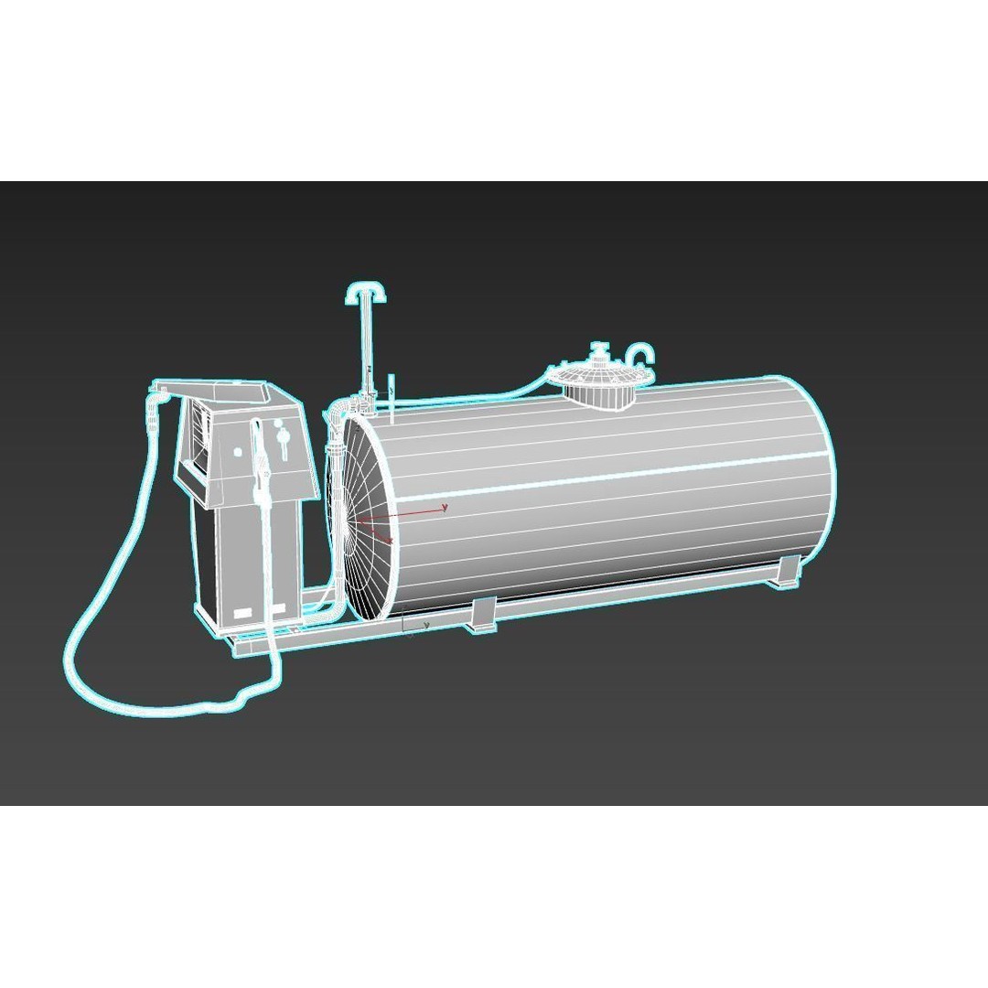 Old Gas Pump and Gas Tank 3D Model – Realistic PBR Textures, FBX - View 14