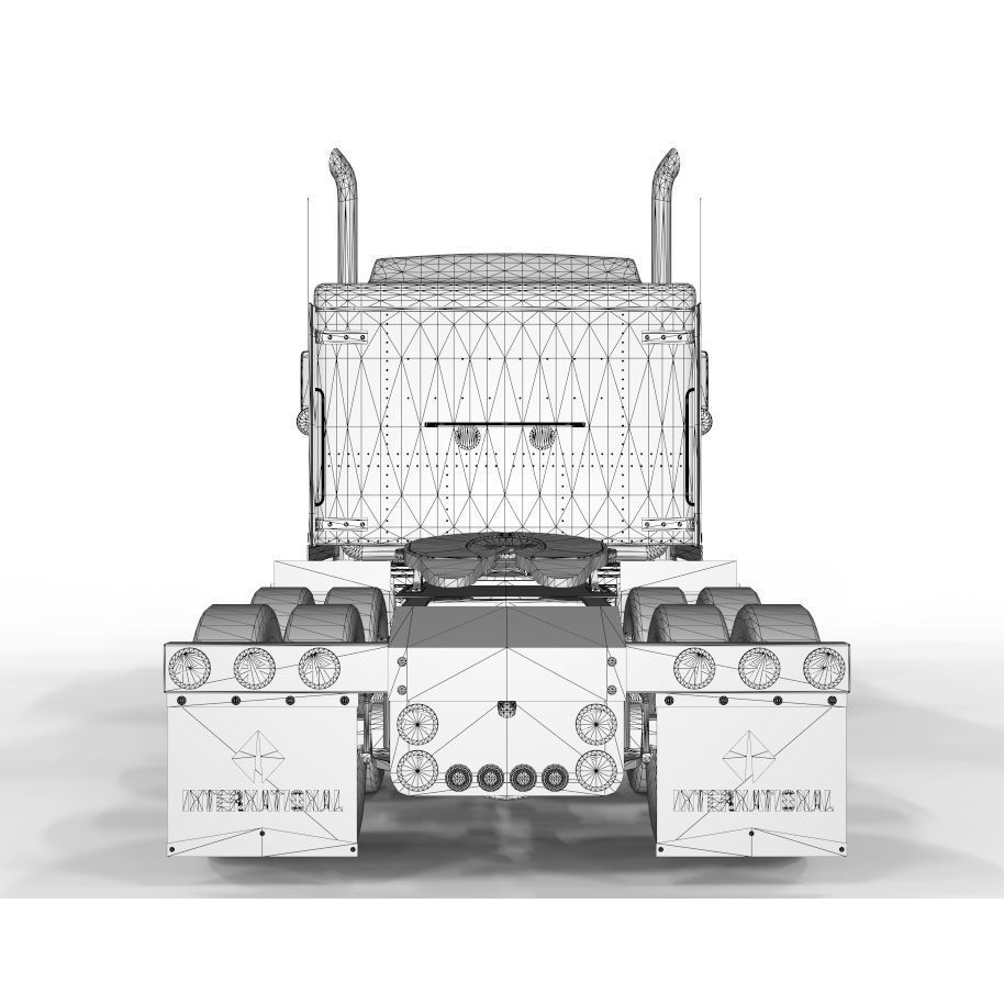 International 9300 Truck 3D Model – Flat Top Vehicle with Textures, FBX & OBJ - View 14