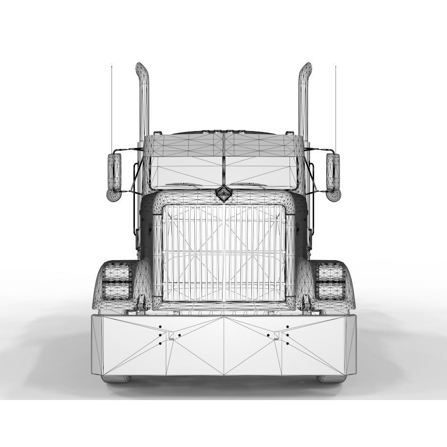 International 9300 Truck 3D Model – Flat Top Vehicle with Textures, FBX & OBJ - View 15