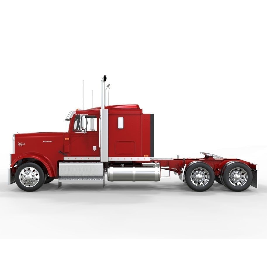 International 9300 Truck 3D Model – Flat Top Vehicle with Textures, FBX & OBJ - View 3