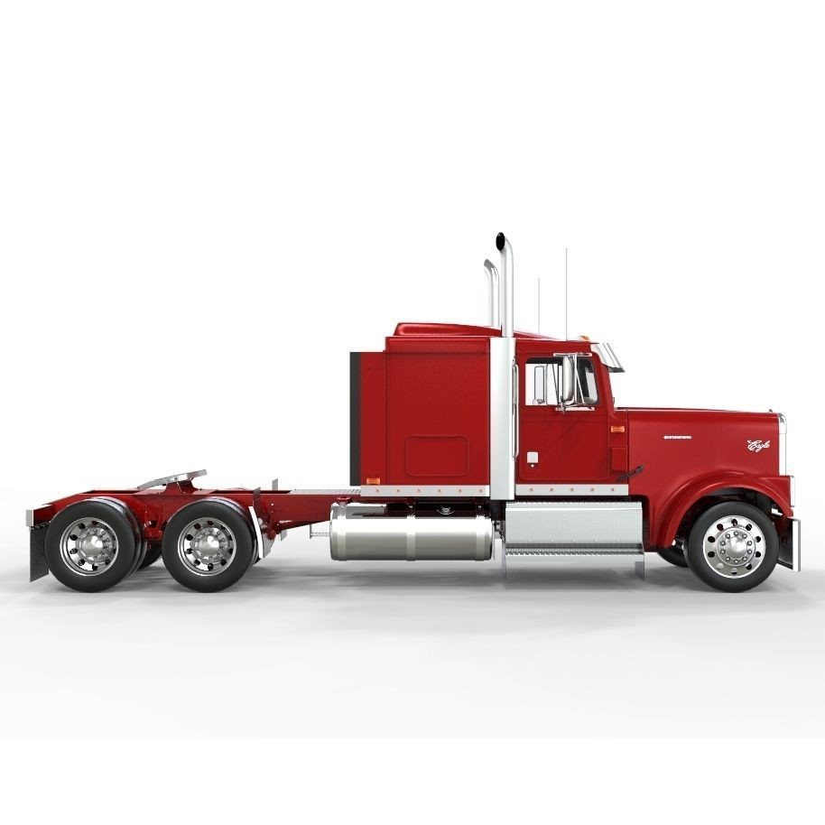 International 9300 Truck 3D Model – Flat Top Vehicle with Textures, FBX & OBJ - View 4