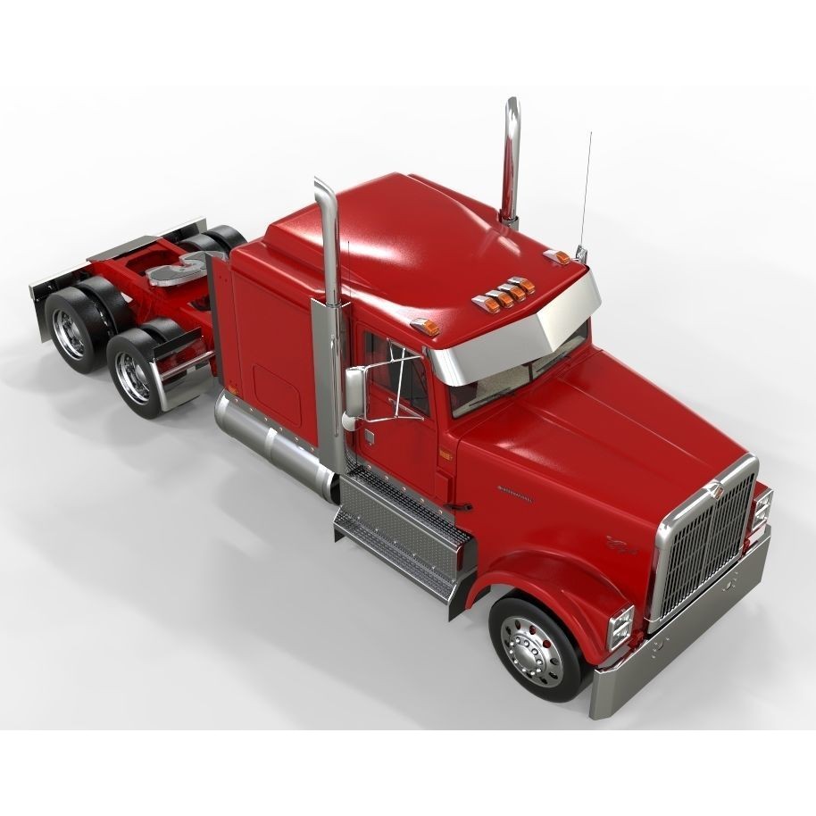 International 9300 Truck 3D Model – Flat Top Vehicle with Textures, FBX & OBJ - View 7